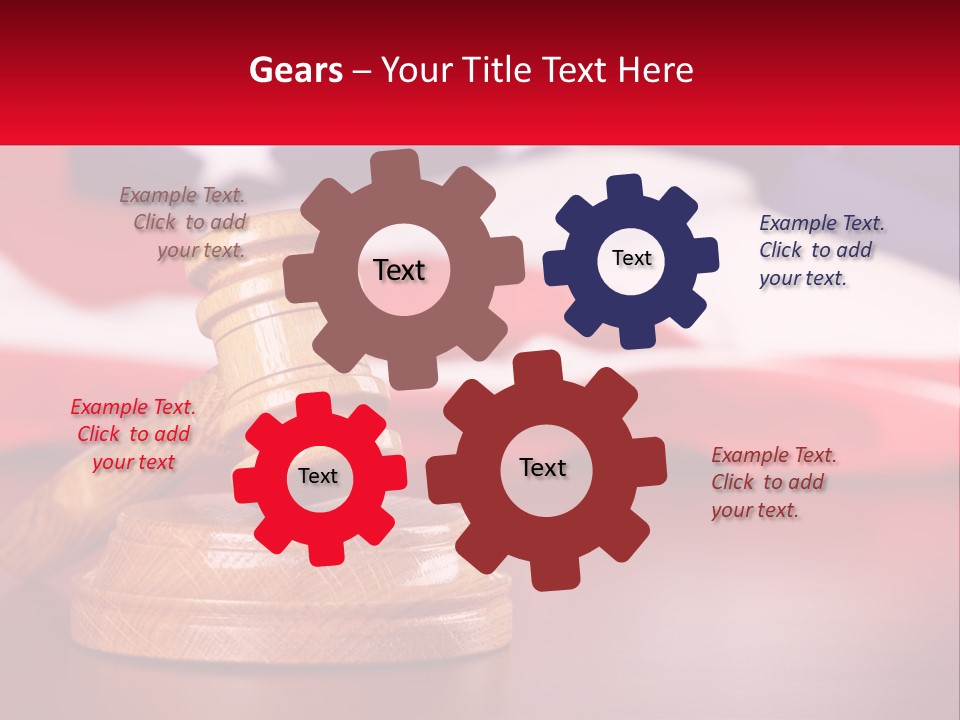 A Wooden Judge's Hammer Sitting On Top Of A Wooden Table PowerPoint Template
