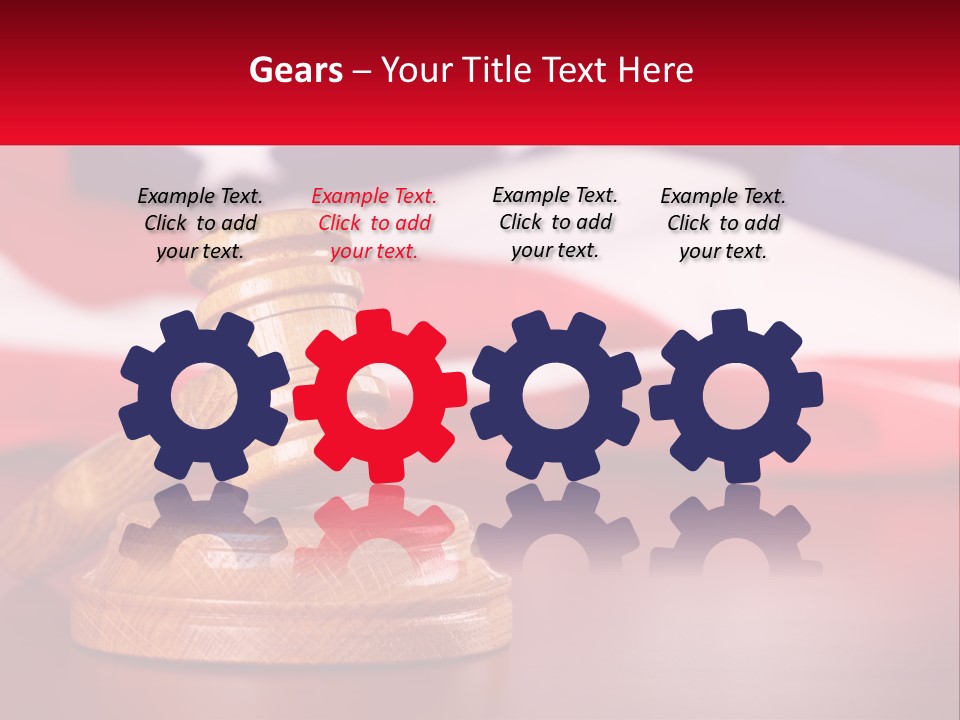 A Wooden Judge's Hammer Sitting On Top Of A Wooden Table PowerPoint Template