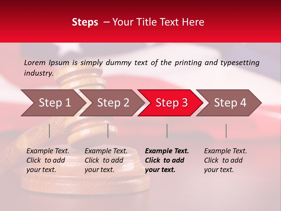 A Wooden Judge's Hammer Sitting On Top Of A Wooden Table PowerPoint Template