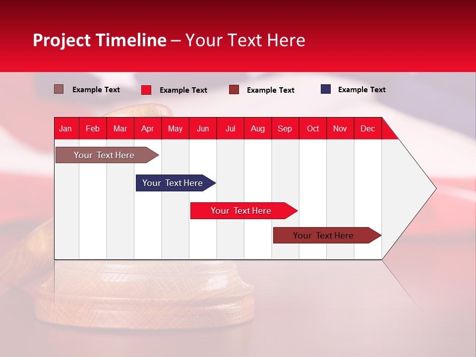 A Wooden Judge's Hammer Sitting On Top Of A Wooden Table PowerPoint Template
