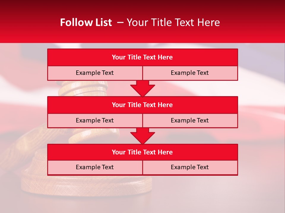 A Wooden Judge's Hammer Sitting On Top Of A Wooden Table PowerPoint Template