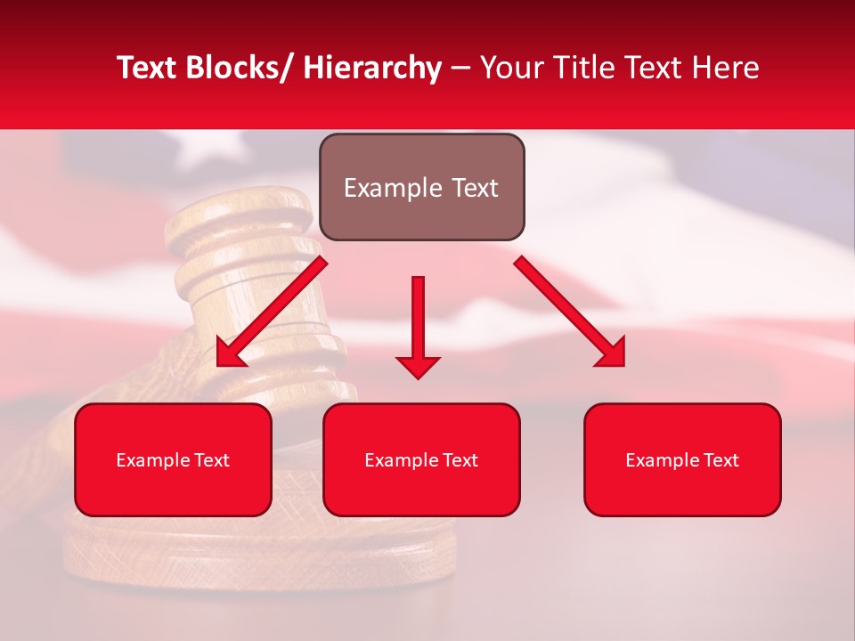 A Wooden Judge's Hammer Sitting On Top Of A Wooden Table PowerPoint Template