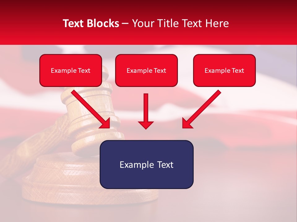 A Wooden Judge's Hammer Sitting On Top Of A Wooden Table PowerPoint Template