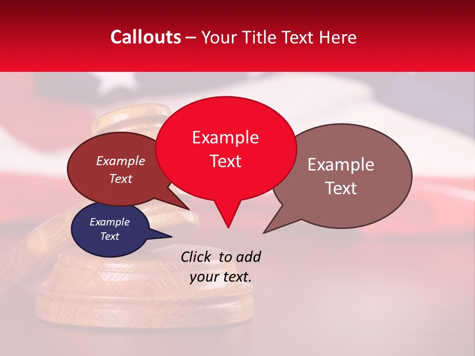 A Wooden Judge's Hammer Sitting On Top Of A Wooden Table PowerPoint Template