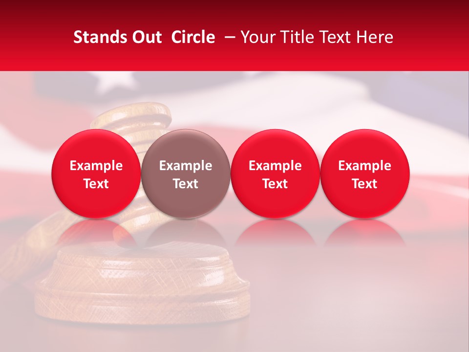 A Wooden Judge's Hammer Sitting On Top Of A Wooden Table PowerPoint Template