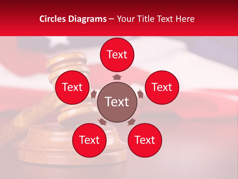 A Wooden Judge's Hammer Sitting On Top Of A Wooden Table PowerPoint Template