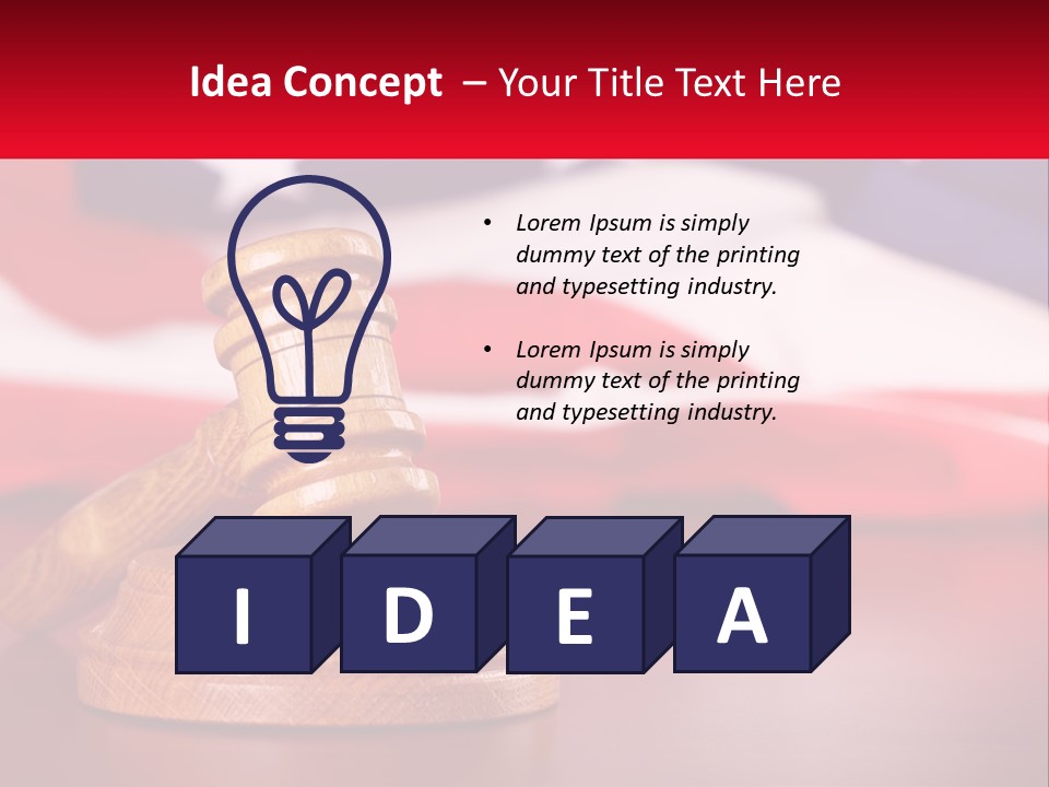 A Wooden Judge's Hammer Sitting On Top Of A Wooden Table PowerPoint Template