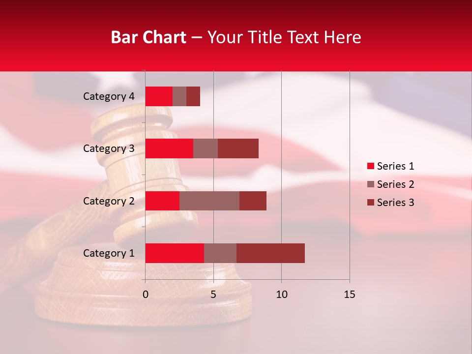 A Wooden Judge's Hammer Sitting On Top Of A Wooden Table PowerPoint Template