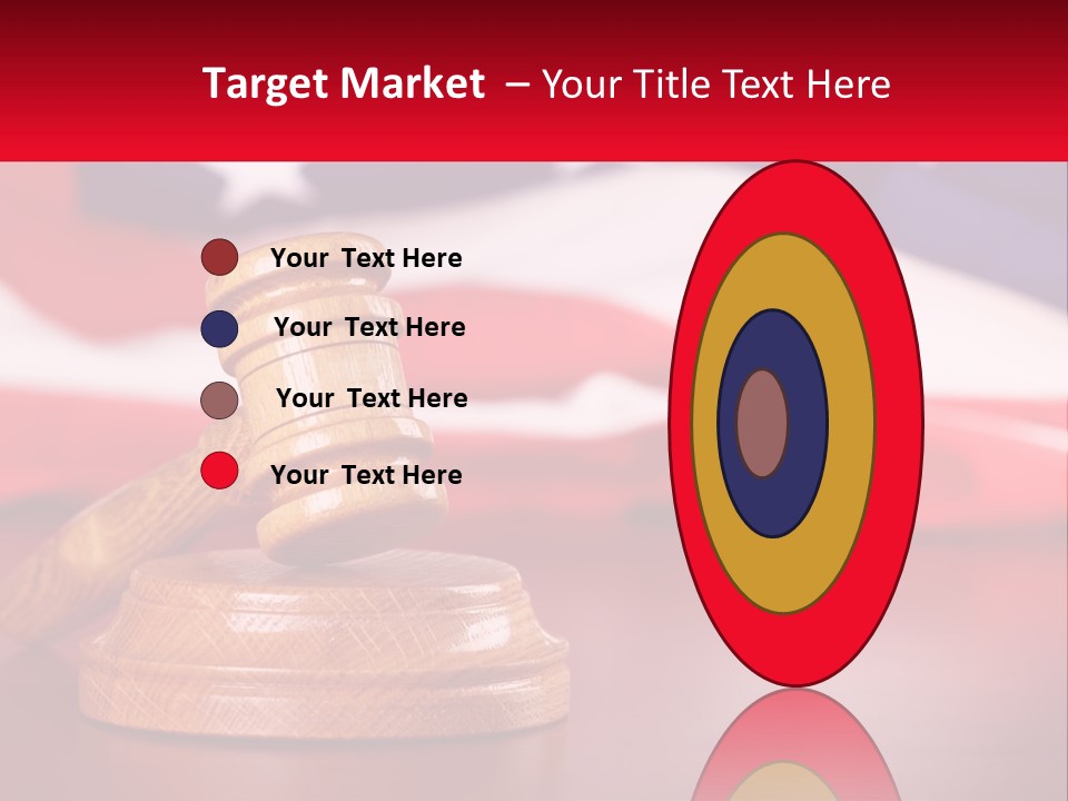 A Wooden Judge's Hammer Sitting On Top Of A Wooden Table PowerPoint Template