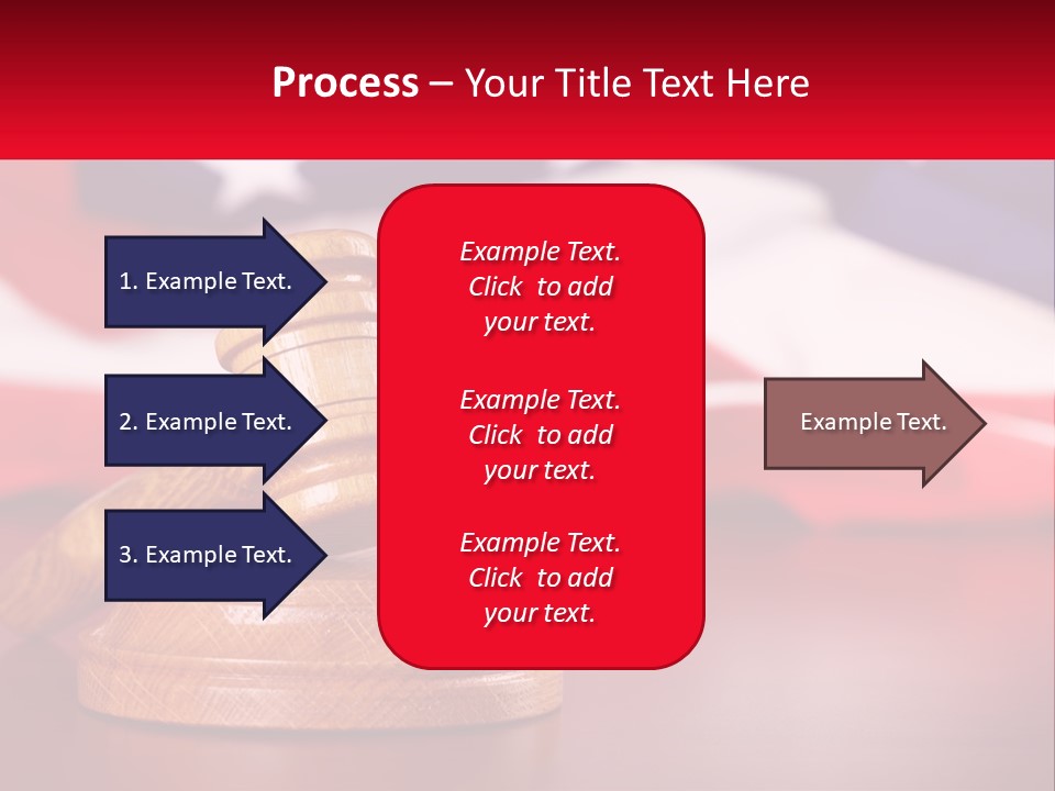 A Wooden Judge's Hammer Sitting On Top Of A Wooden Table PowerPoint Template