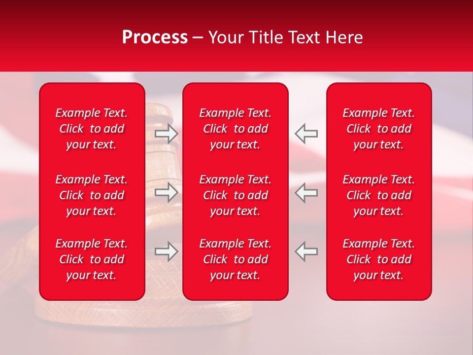 A Wooden Judge's Hammer Sitting On Top Of A Wooden Table PowerPoint Template