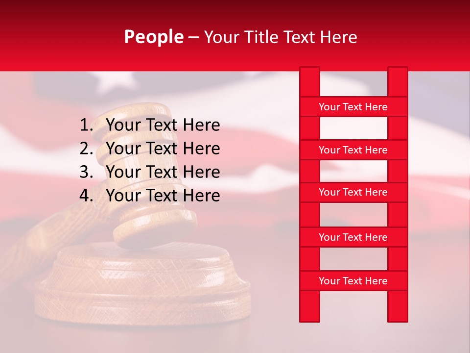 A Wooden Judge's Hammer Sitting On Top Of A Wooden Table PowerPoint Template