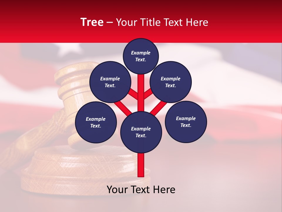 A Wooden Judge's Hammer Sitting On Top Of A Wooden Table PowerPoint Template