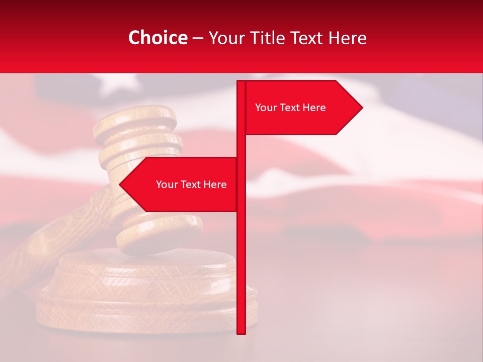 A Wooden Judge's Hammer Sitting On Top Of A Wooden Table PowerPoint Template