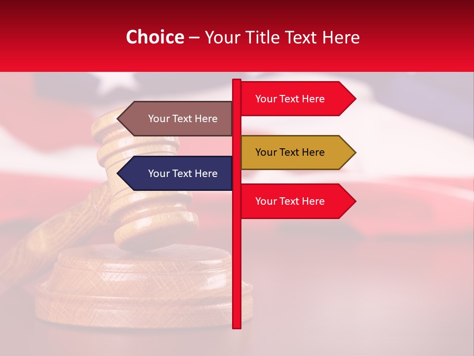 A Wooden Judge's Hammer Sitting On Top Of A Wooden Table PowerPoint Template