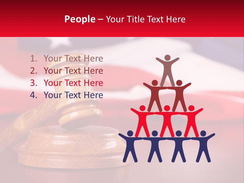 A Wooden Judge's Hammer Sitting On Top Of A Wooden Table PowerPoint Template