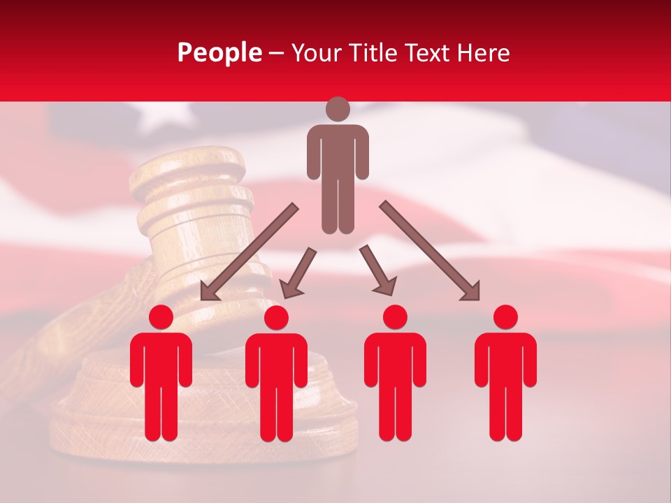 A Wooden Judge's Hammer Sitting On Top Of A Wooden Table PowerPoint Template