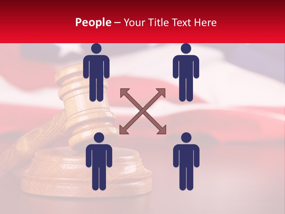 A Wooden Judge's Hammer Sitting On Top Of A Wooden Table PowerPoint Template