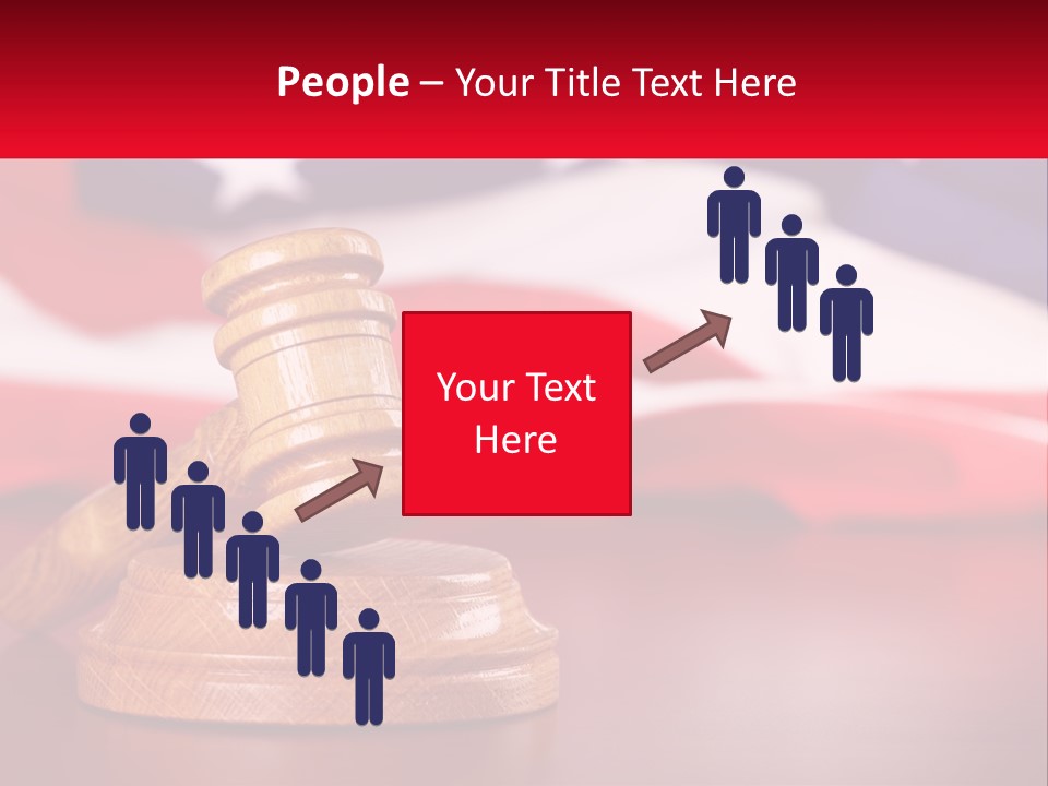 A Wooden Judge's Hammer Sitting On Top Of A Wooden Table PowerPoint Template