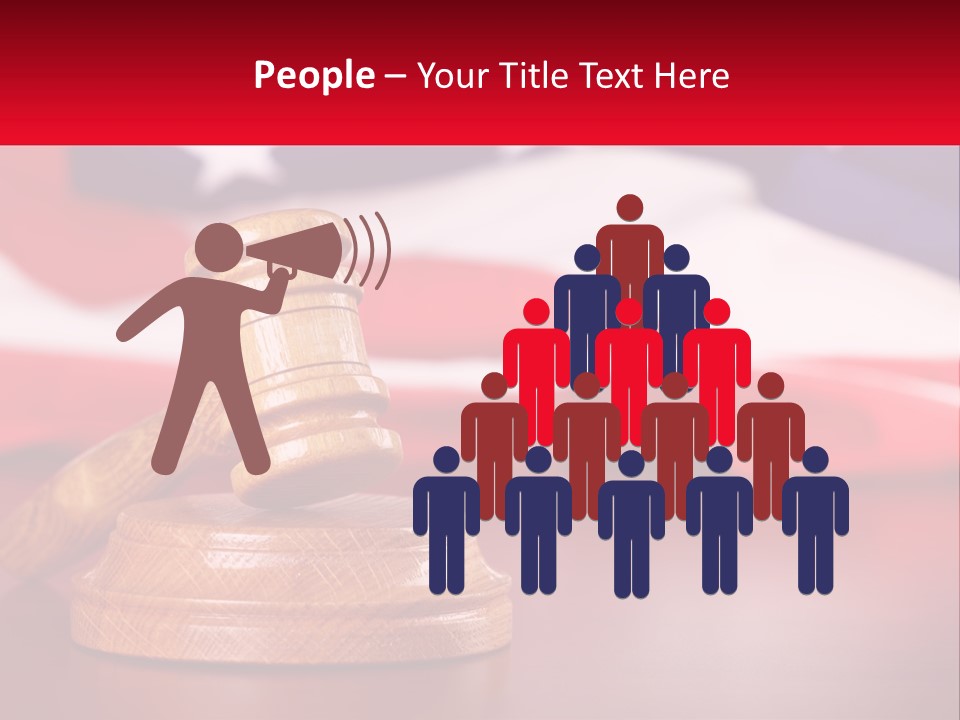 A Wooden Judge's Hammer Sitting On Top Of A Wooden Table PowerPoint Template