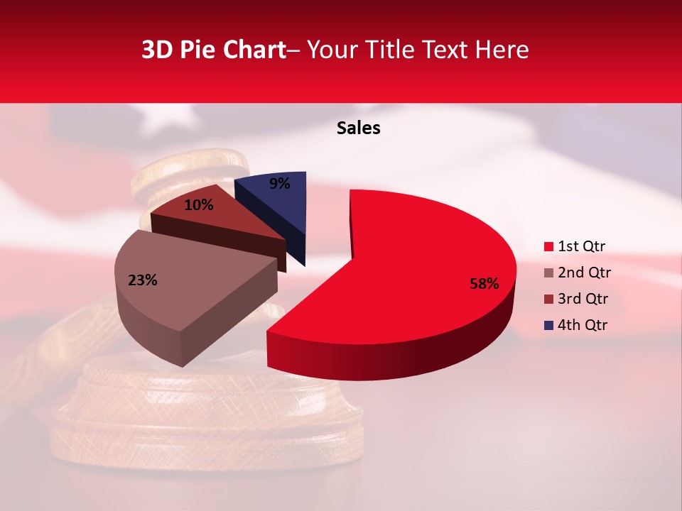 A Wooden Judge's Hammer Sitting On Top Of A Wooden Table PowerPoint Template