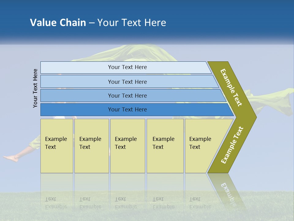 A Woman Jumping In The Air With A Green Scarf PowerPoint Template