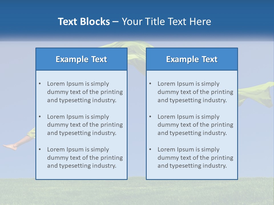 A Woman Jumping In The Air With A Green Scarf PowerPoint Template
