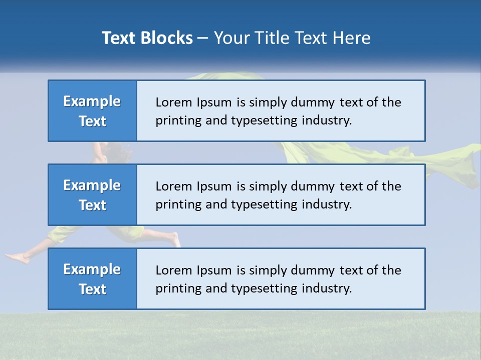 A Woman Jumping In The Air With A Green Scarf PowerPoint Template