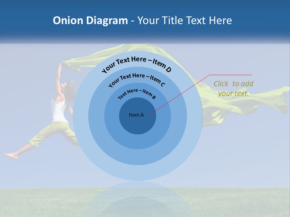 A Woman Jumping In The Air With A Green Scarf PowerPoint Template