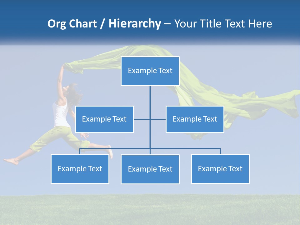 A Woman Jumping In The Air With A Green Scarf PowerPoint Template