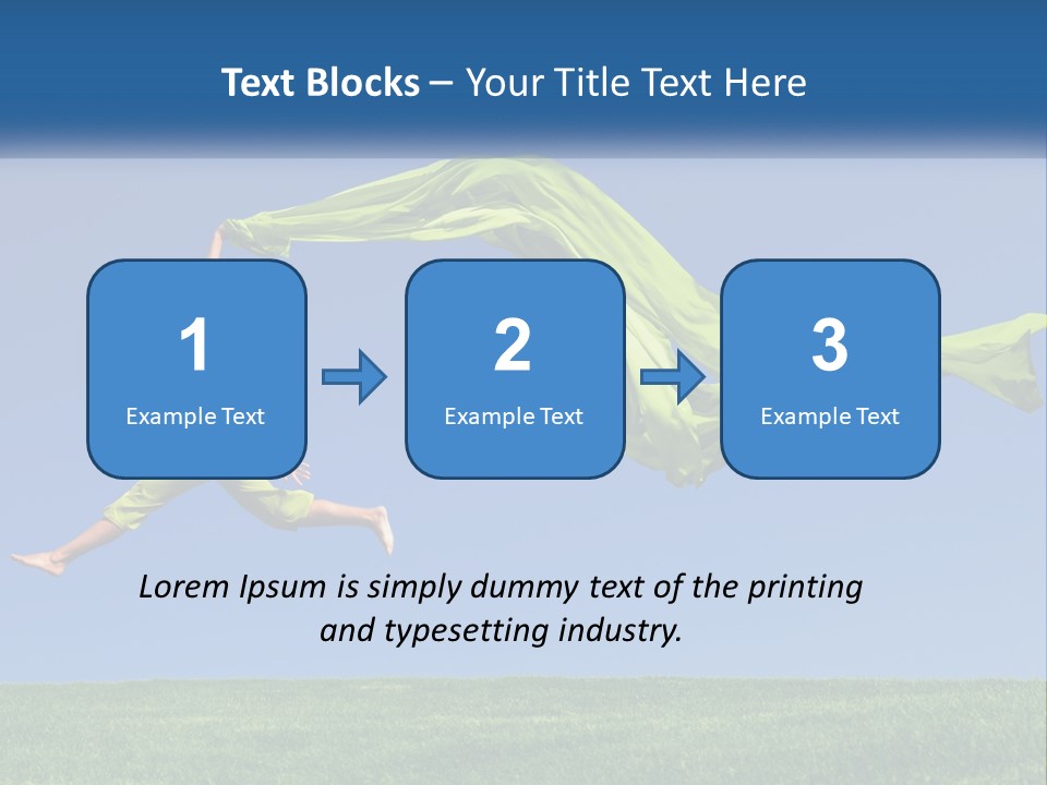 A Woman Jumping In The Air With A Green Scarf PowerPoint Template