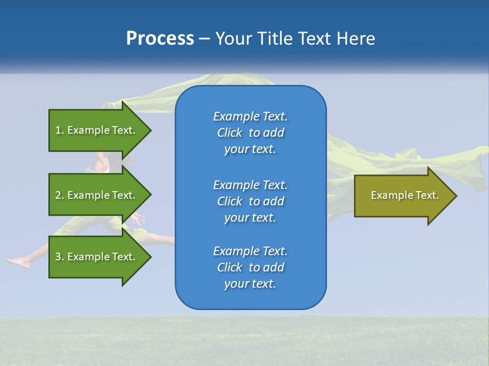 A Woman Jumping In The Air With A Green Scarf PowerPoint Template