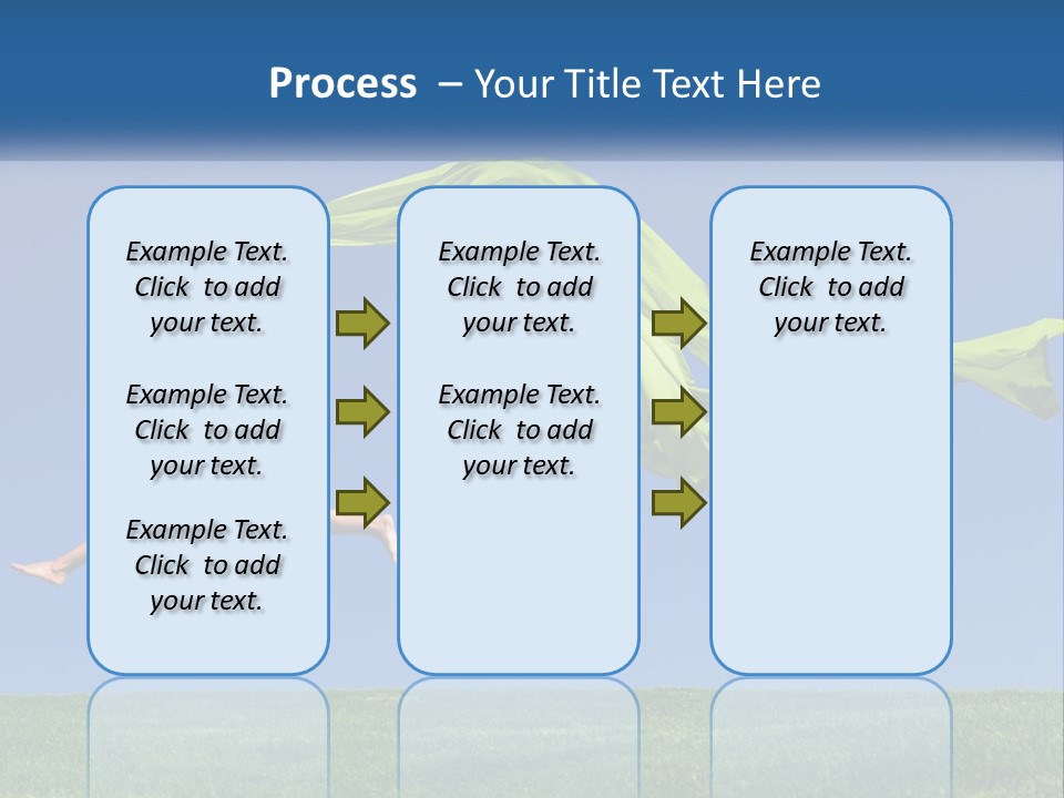 A Woman Jumping In The Air With A Green Scarf PowerPoint Template