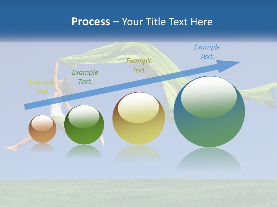 A Woman Jumping In The Air With A Green Scarf PowerPoint Template