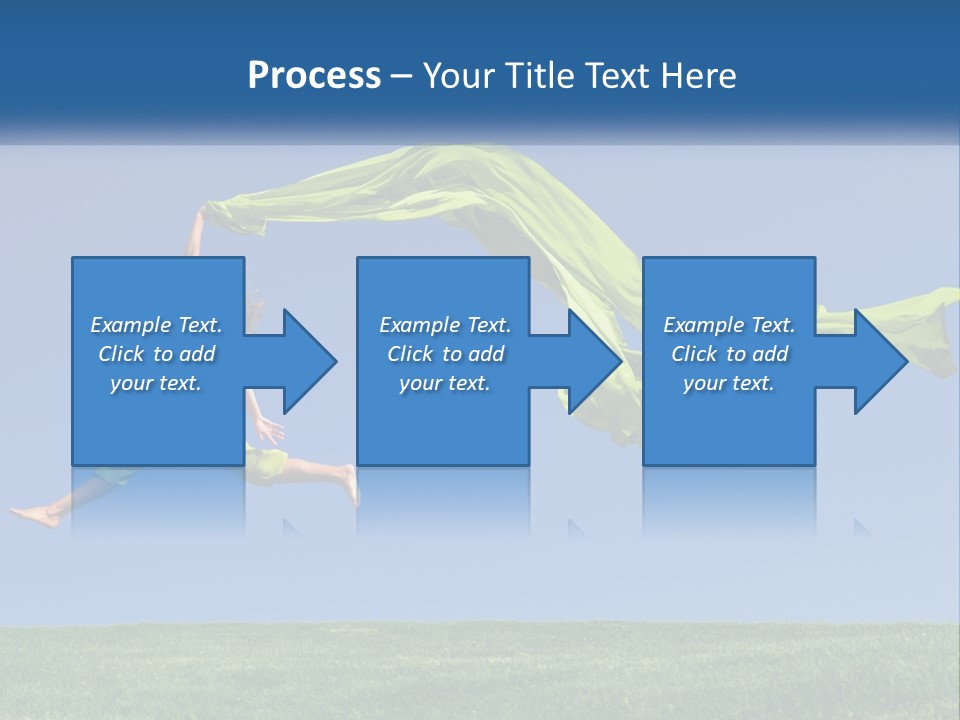A Woman Jumping In The Air With A Green Scarf PowerPoint Template