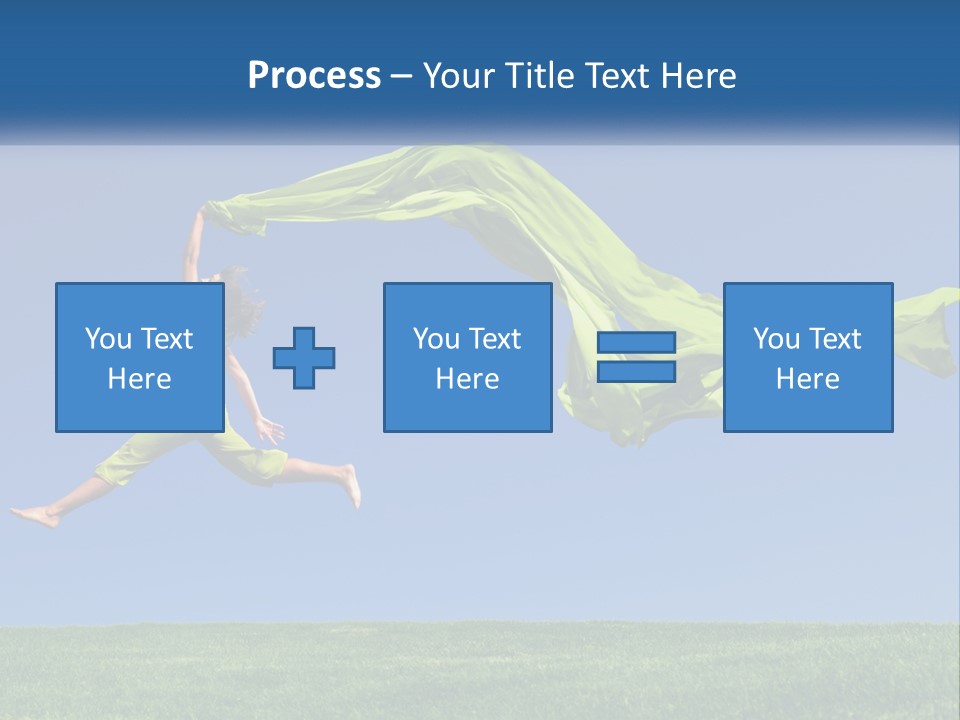 A Woman Jumping In The Air With A Green Scarf PowerPoint Template