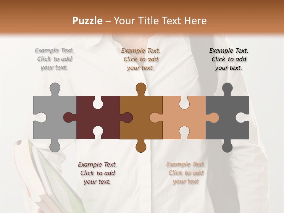 A Man In A White Shirt Is Holding A Book PowerPoint Template