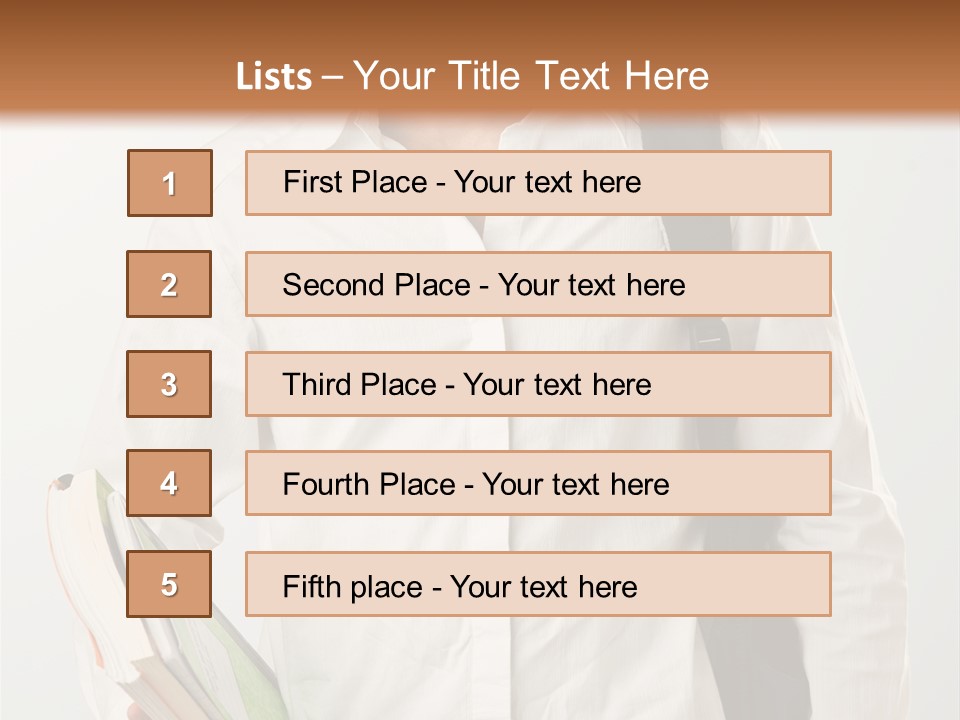 A Man In A White Shirt Is Holding A Book PowerPoint Template