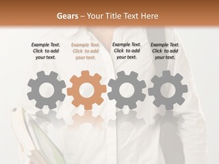 A Man In A White Shirt Is Holding A Book PowerPoint Template