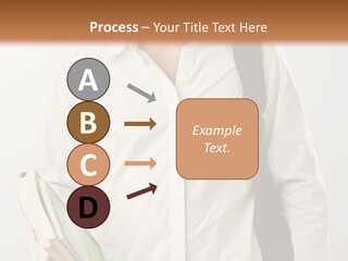 A Man In A White Shirt Is Holding A Book PowerPoint Template