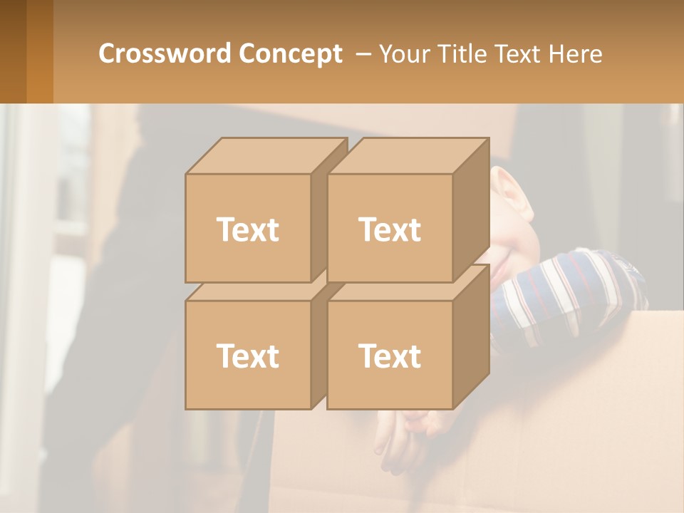 A Young Boy Sitting On Top Of A Cardboard Box PowerPoint Template