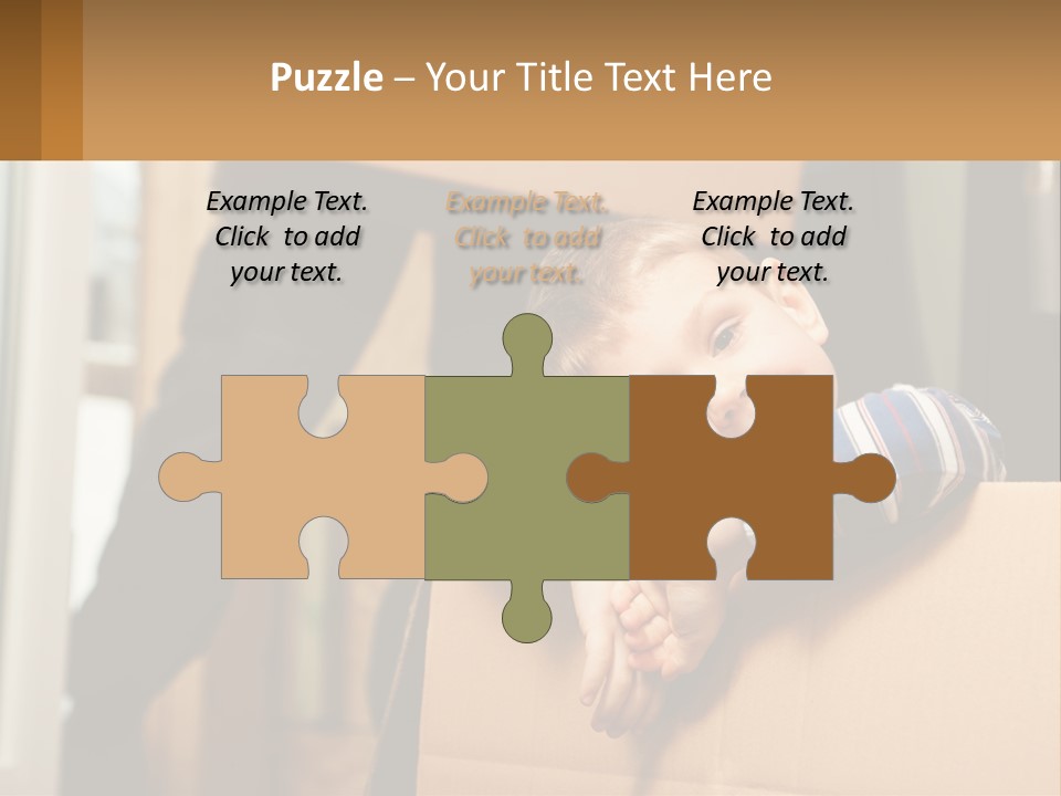 A Young Boy Sitting On Top Of A Cardboard Box PowerPoint Template