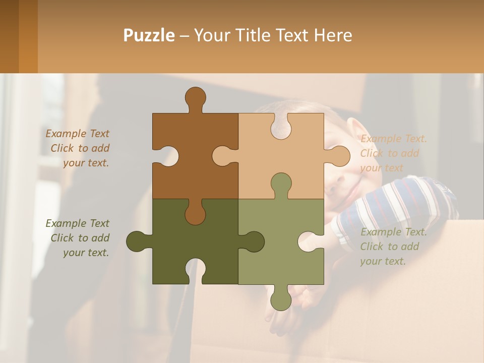 A Young Boy Sitting On Top Of A Cardboard Box PowerPoint Template