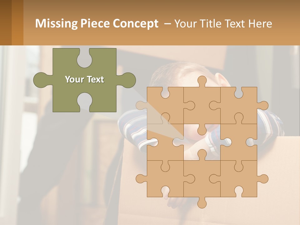 A Young Boy Sitting On Top Of A Cardboard Box PowerPoint Template