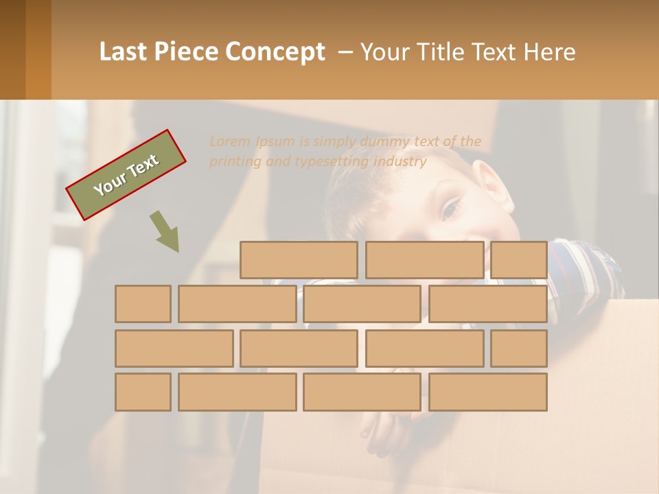 A Young Boy Sitting On Top Of A Cardboard Box PowerPoint Template