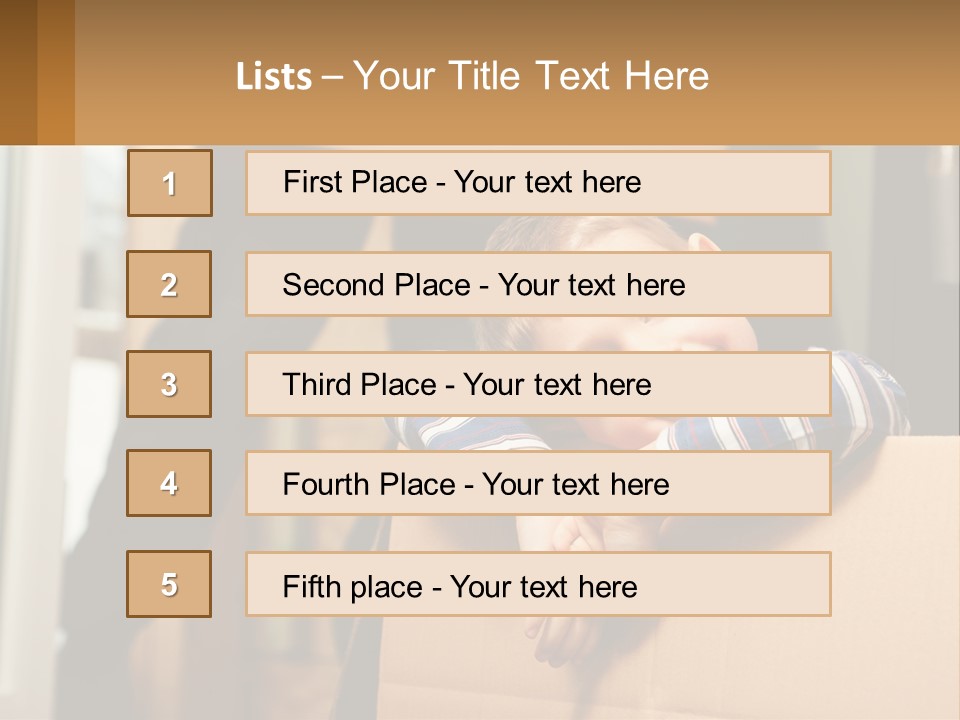 A Young Boy Sitting On Top Of A Cardboard Box PowerPoint Template
