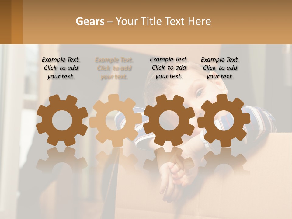 A Young Boy Sitting On Top Of A Cardboard Box PowerPoint Template