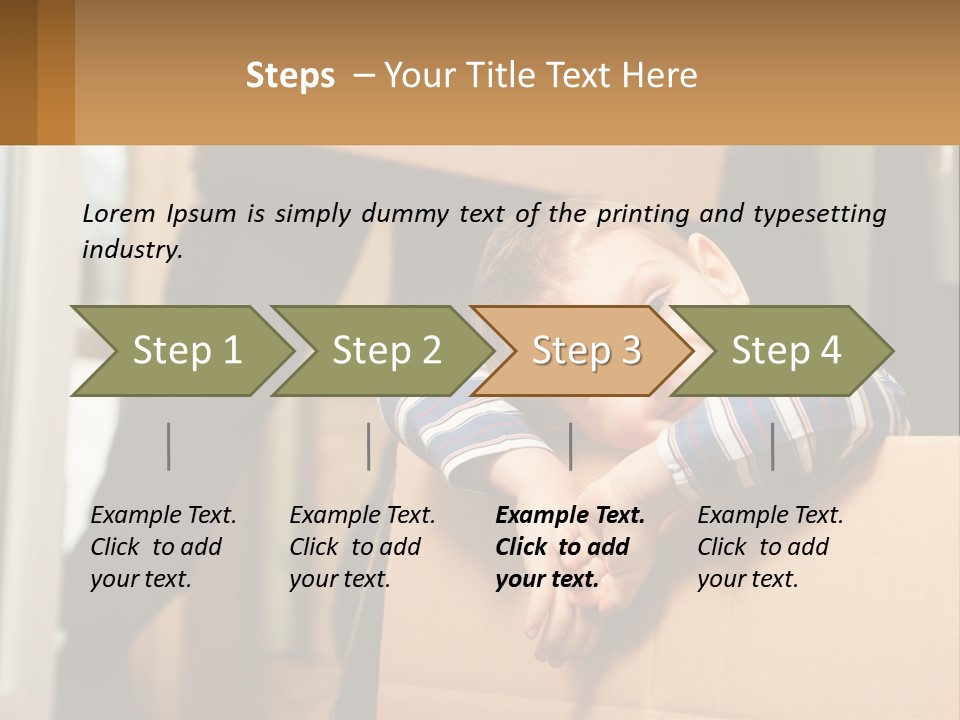 A Young Boy Sitting On Top Of A Cardboard Box PowerPoint Template