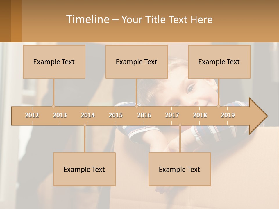 A Young Boy Sitting On Top Of A Cardboard Box PowerPoint Template