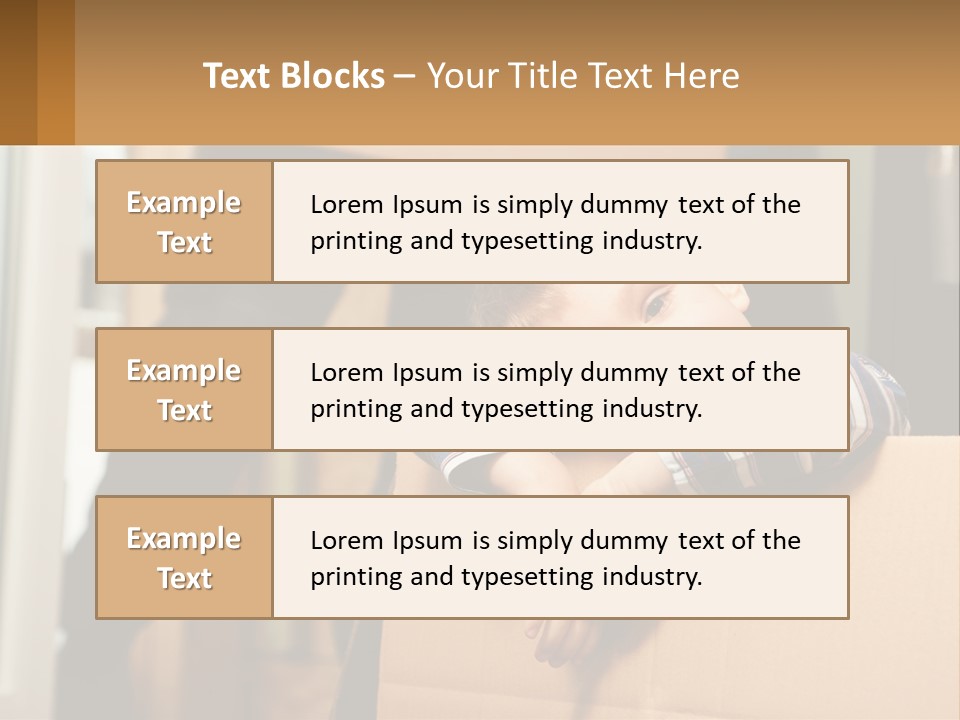 A Young Boy Sitting On Top Of A Cardboard Box PowerPoint Template